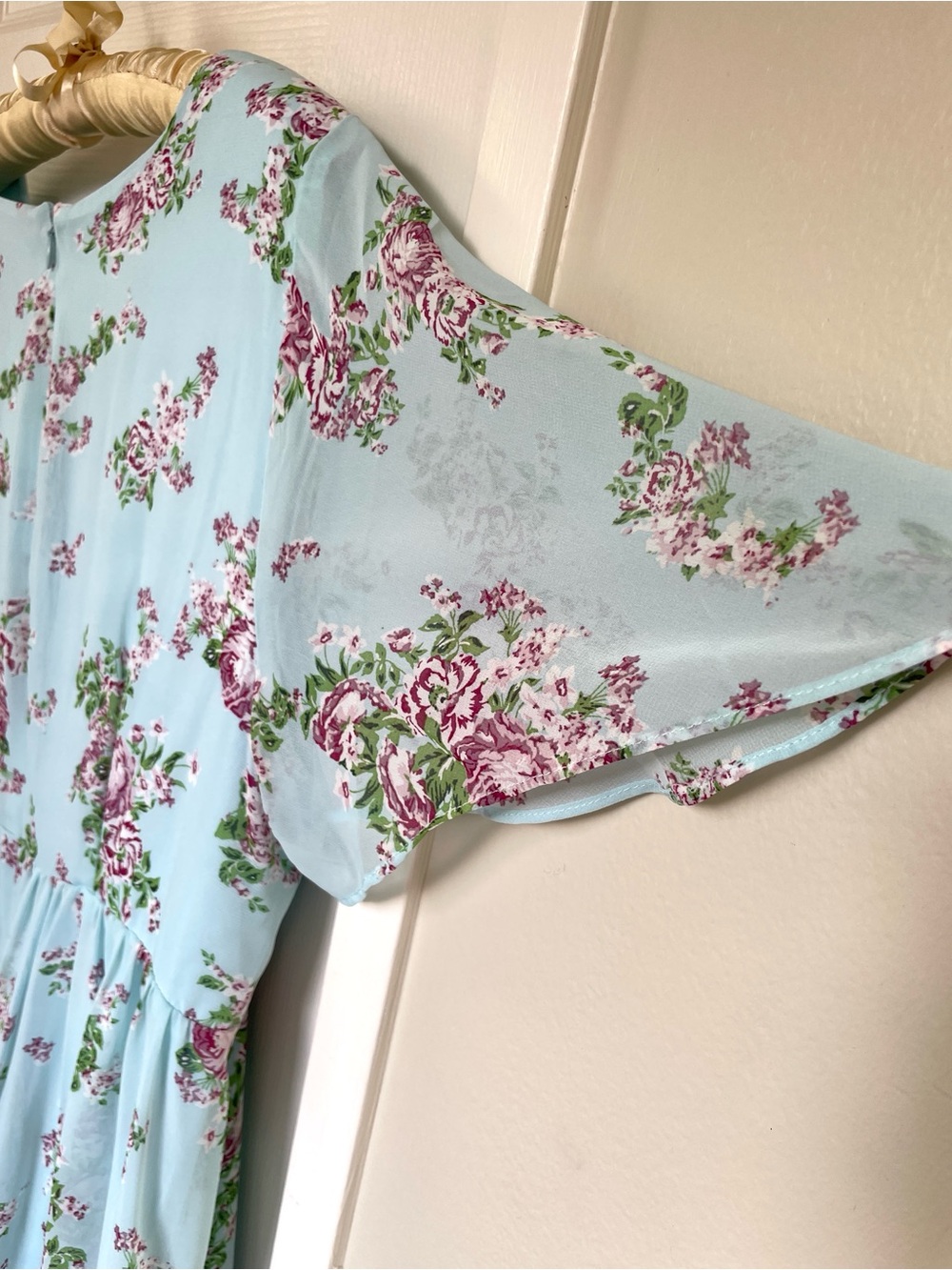 NWT Sage Collective Blue Floral Flutter Sleeve Dress 12 - Picture 12 of 12